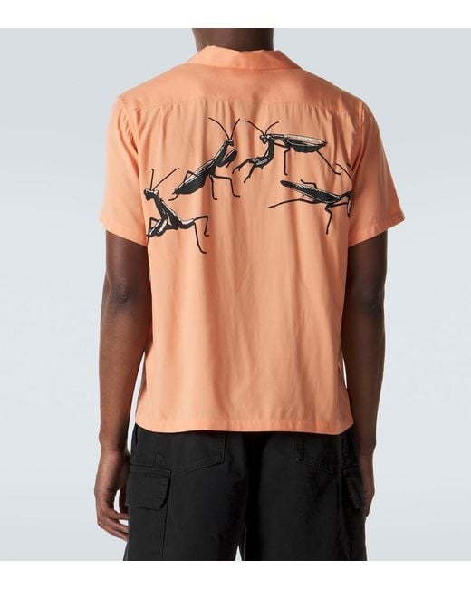 J.W. Anderson Orange Printed Bowling Shirt for men