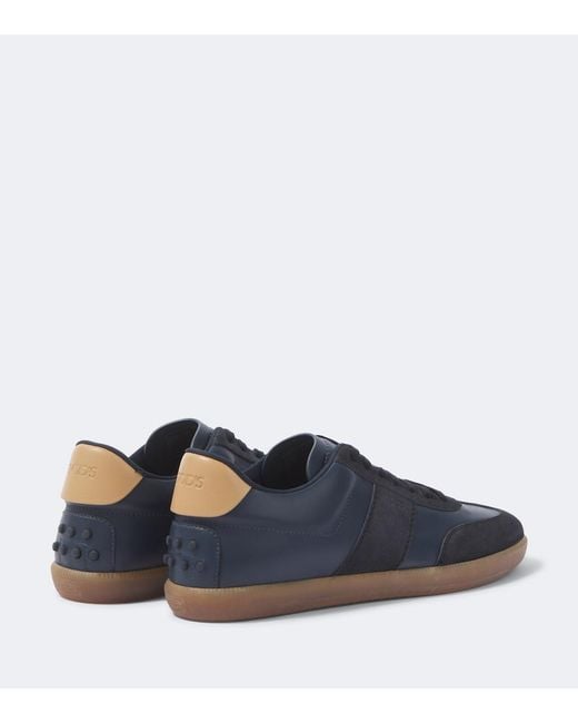 Tod's Blue Tabs Leather And Suede Sneakers for men