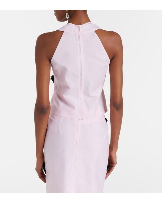 ShuShu/Tong Pink Floral-Applique Top