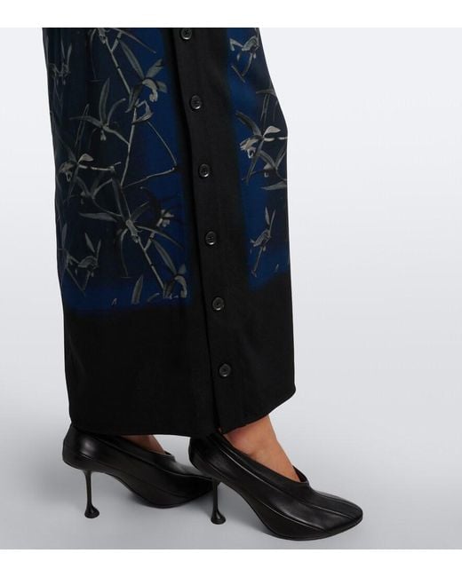 Proenza Schouler Blue Anais Printed Cady Maxi Skirt