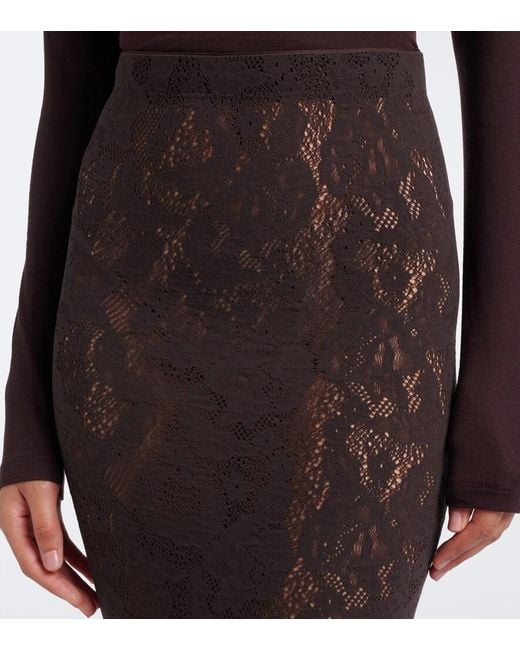 Wolford Gray Infinite Sheer Lace Maxi Skirt