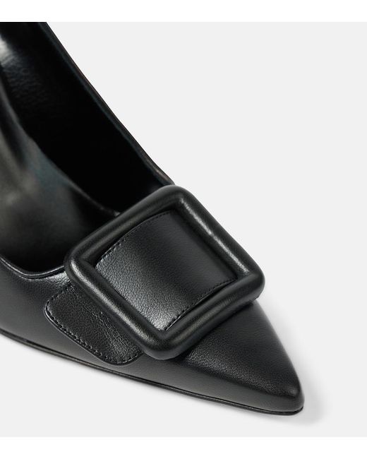 Manolo Blahnik Black Maysale 70 Leather Pumps