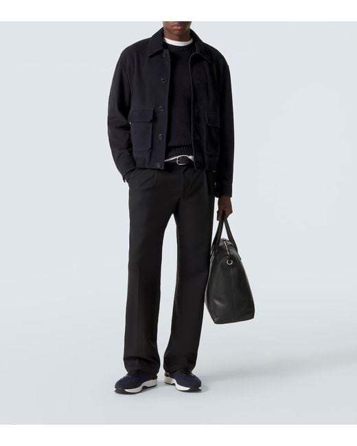 Brioni Blue Socks Knitted Sneakers for men