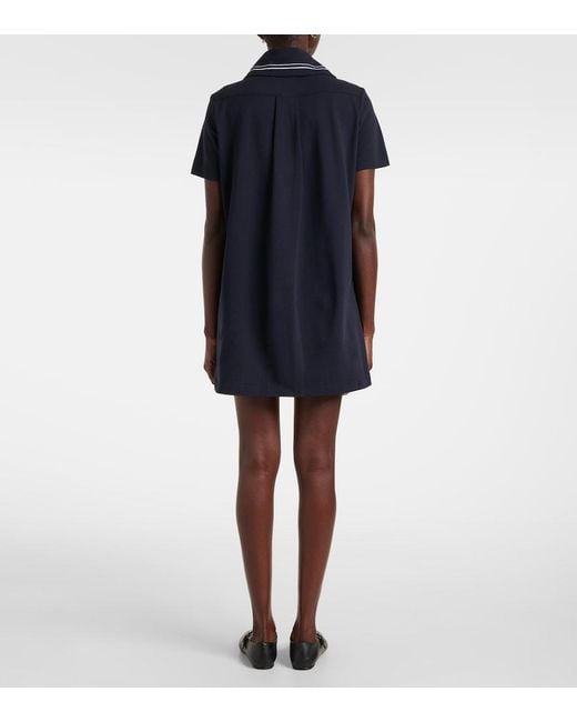 Patou Blue Logo Cotton Pique Polo Dress