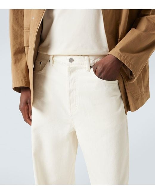 I Jeans Baggy A Vita Alta E Gamba Larga di FRAME in White da Uomo