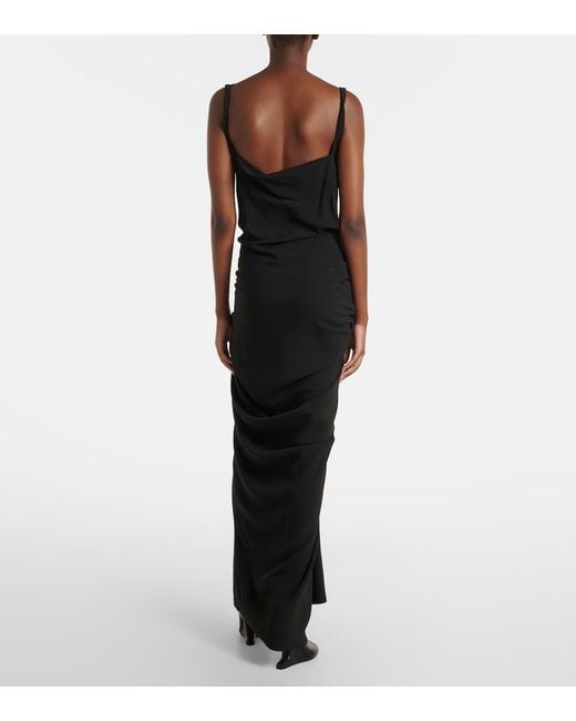 Rick Owens Black Strutter Gathered Maxi Dress