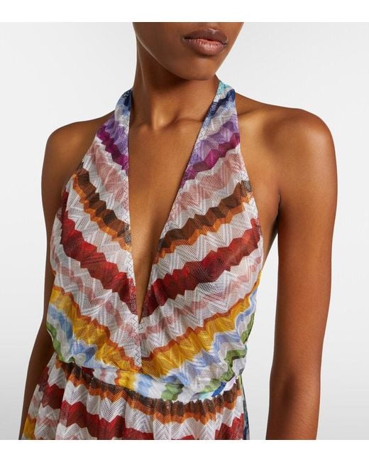 Missoni Multicolor Zigzag Halterneck Romper
