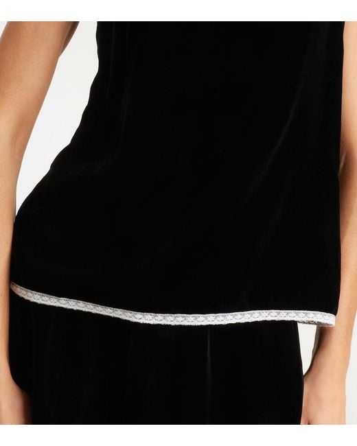 Prada Black Velvet Top