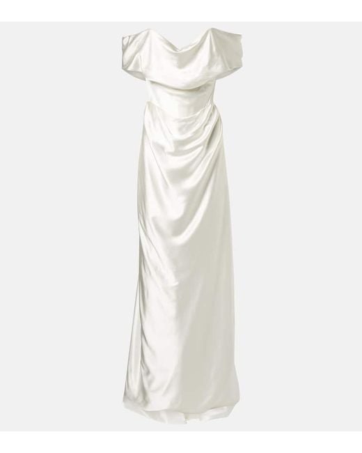 Vivienne Westwood White Bridal Nova Cocotte Silk Corset Gown