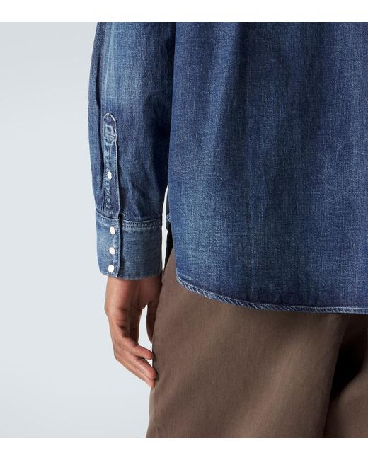 Visvim Blue Social Sculpture Faded Denim Shirt for men