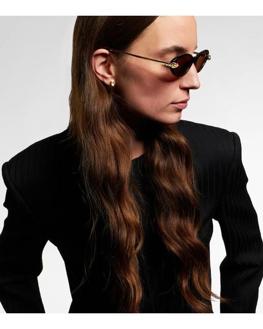 Cartier Brown Panthere De Cartier Oval Sunglasses