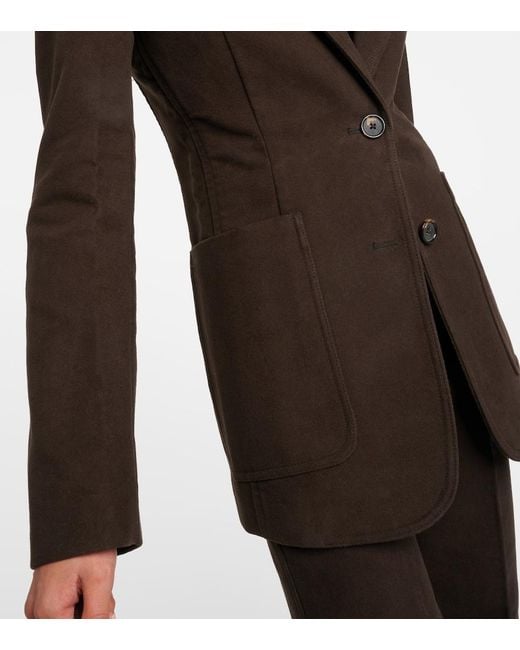 Totême  Black Single-Breasted Cotton Blazer