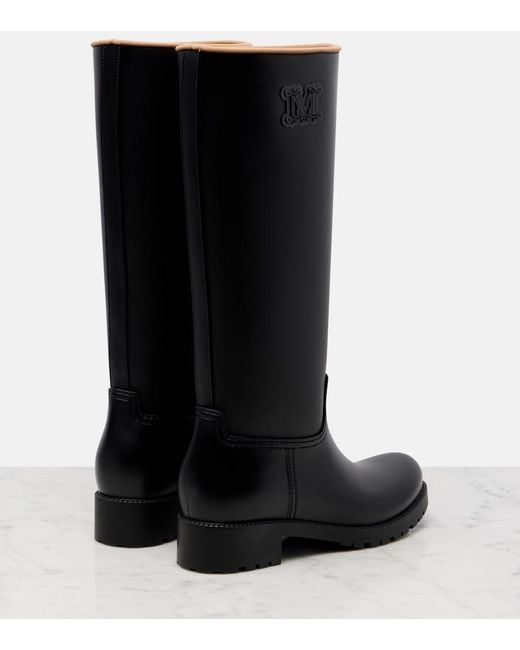 Max Mara Black Monogram Rain Boots