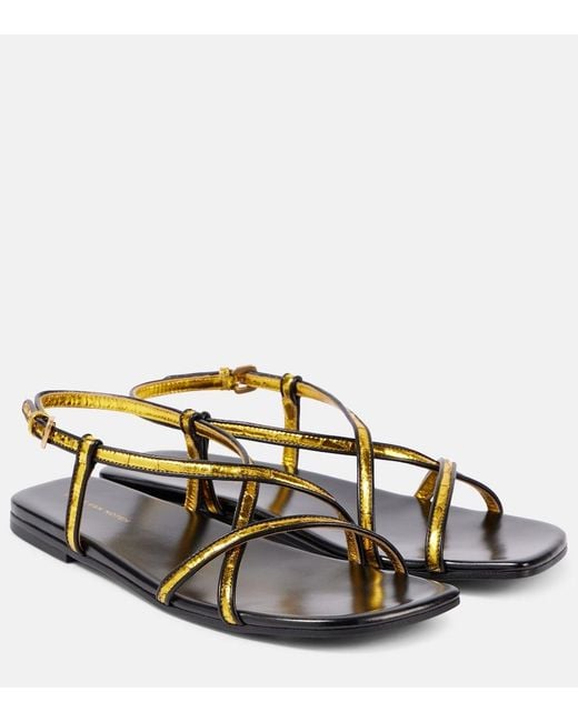 Dries Van Noten Metallic Leather Sandals