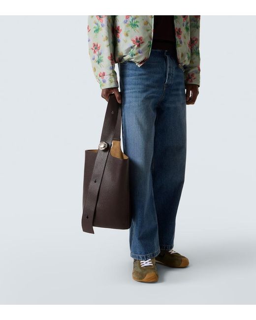 Loewe Bucket-Bag Pebble Large Aus Leder in White für Herren