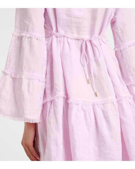 Heidi Klein Pink Kaftan Baie De Cassis Aus Leinen