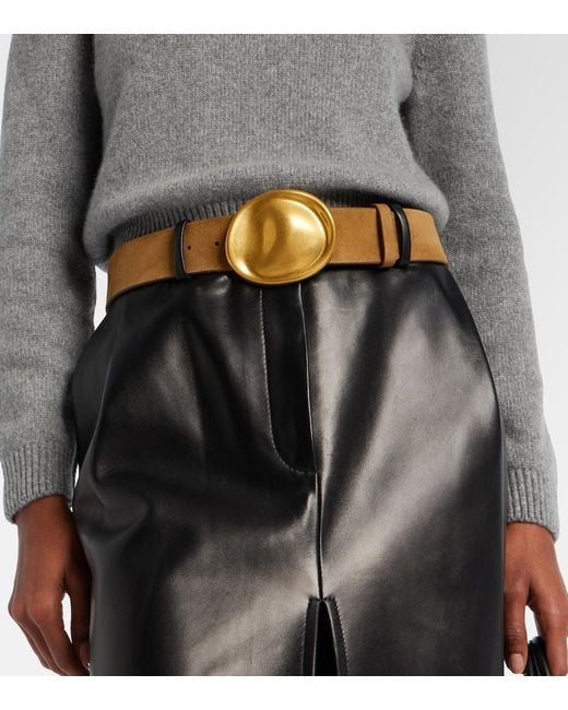 Khaite Natural Keefe Suede Belt