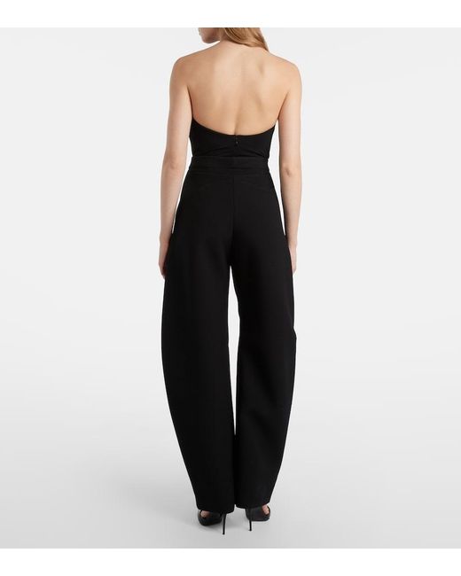 Alaïa Black Wool-Blend Barrel-Leg Pants