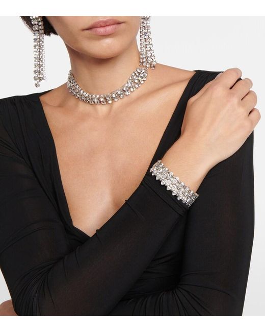 Isabel Marant White Celenia Crystal-Embellished Cuff Bracelet