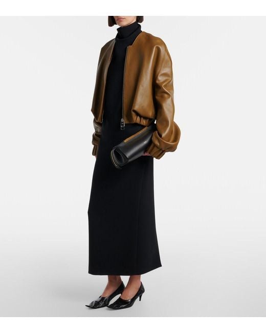 Khaite Black Marlene Leather Pumps
