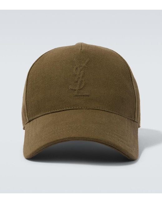 Saint Laurent Green Cassandre Denim Baseball Cap for men