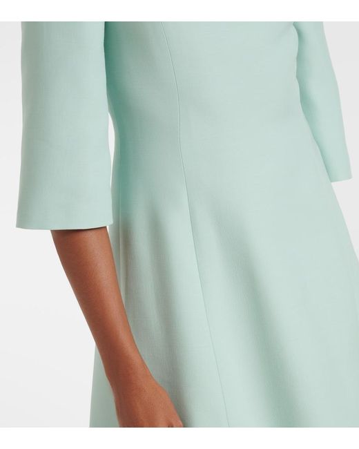 Valentino Green Crepe Couture Embellished Midi Dress