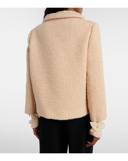 Chaqueta De Tweed En Mezcla De Lana Valentino de color Natural