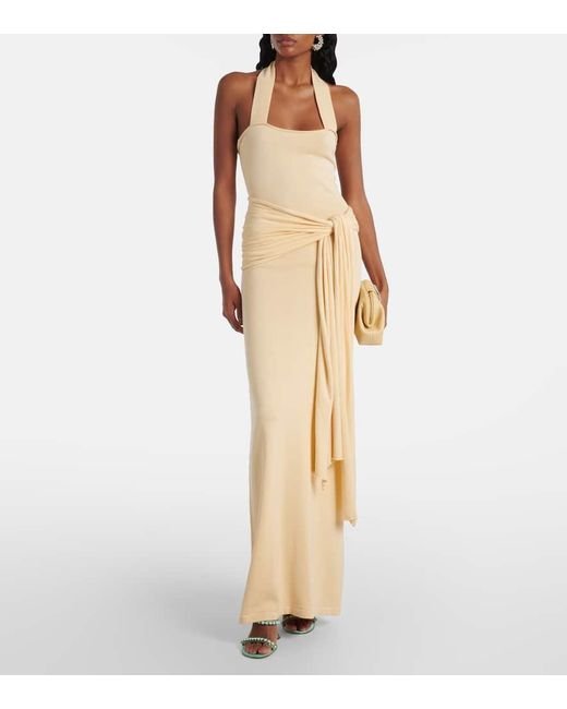 AMINA MUADDI Green Sandalen Gigi 95 Aus Satin Mit Kristallen