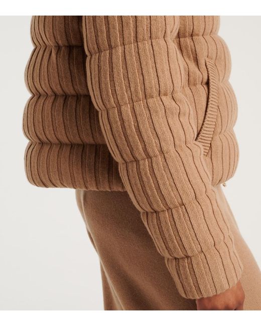 Moncler Brown Wool And Cashmere Down Jacket