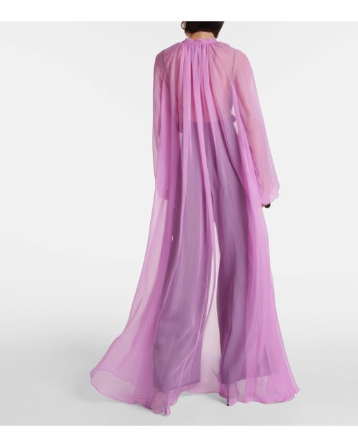 Max Mara Pink Medicea Silk Chiffon Robe