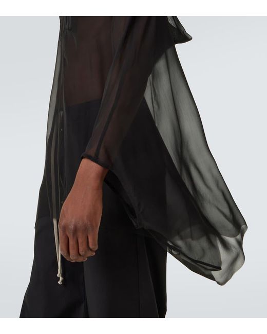 Rick Owens Hoodie Aus Seide in Gray für Herren