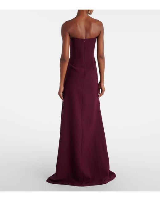 The New Arrivals Ilkyaz Ozel Purple Nefertiti Crepe Gown