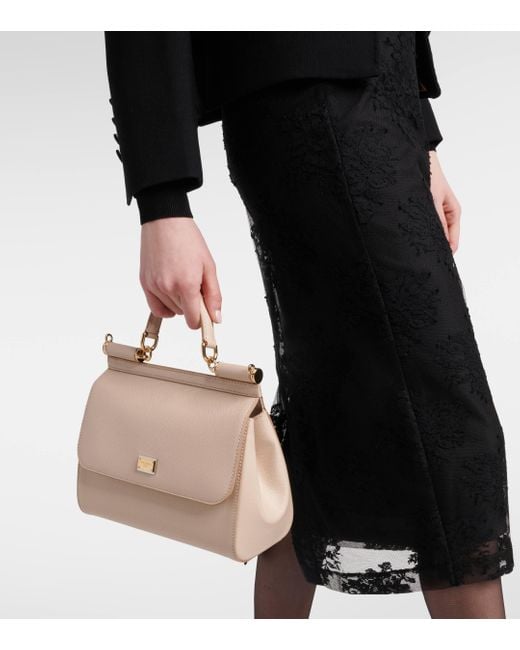 Dolce & Gabbana Natural Sicily Medium Leather Shoulder Bag