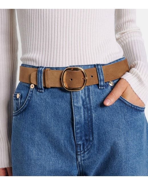 Gabriela Hearst Brown Elster Suede Belt