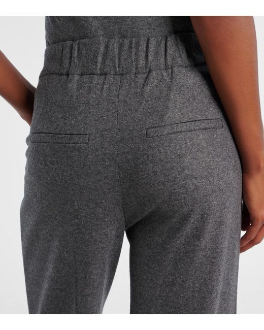 Veronica Beard Gray Mid-Rise Wide-Leg Pants