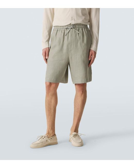 Lardini Gray Linen Shorts for men