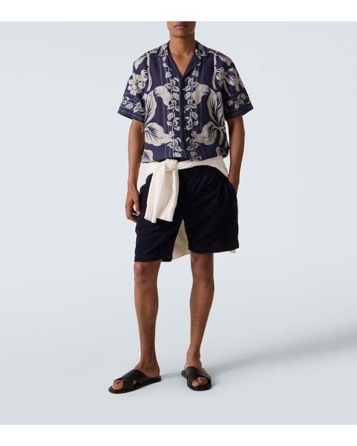 Orlebar Brown Blue Trevone Cotton Terry Shorts for men