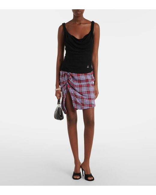 Vivienne Westwood Black Anna Ribbed-Knit Tank Top