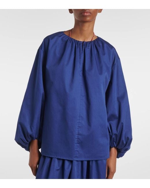 Joseph Blue Top Aus Baumwollsatin