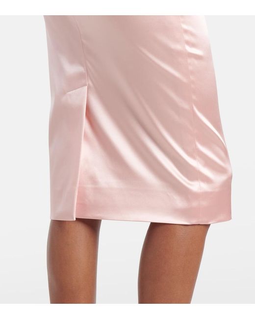 Dolce & Gabbana Pink Satin Midi Dress