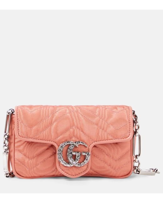 Gucci Pink GG Marmont Moire Belt Bag