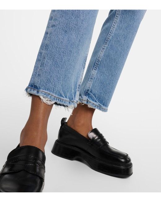 Agolde Blue Riley High-Rise Straight Jeans