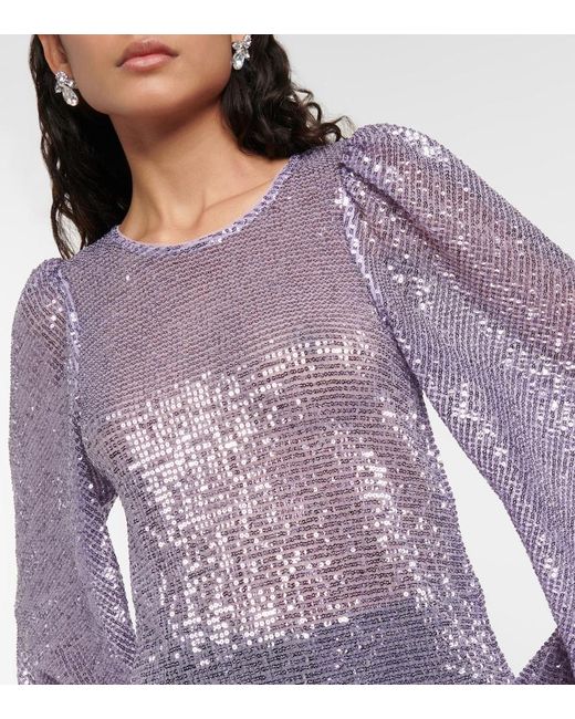 Dorothee Schumacher Purple Sparkling Moment Sequined Blouse