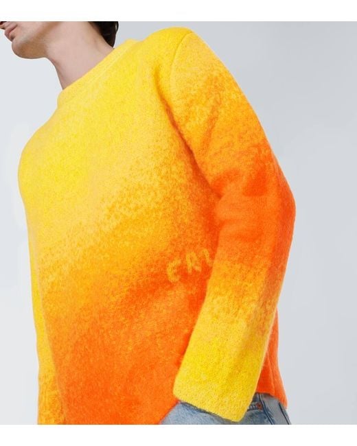 ERL Gradient Mohair-Blend Sweater in Orange for Men | Lyst
