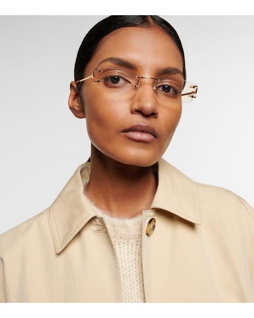 Cartier Metallic Eckige Brille