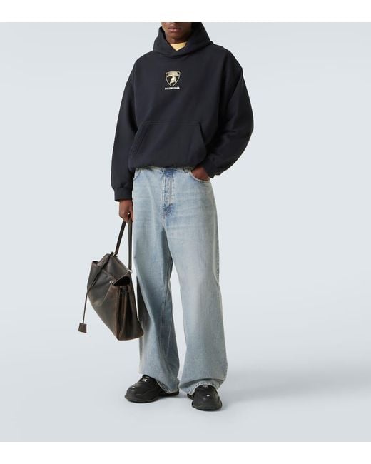 Balenciaga Blue X Automobili Lamborghini Cotton Hoodie for men