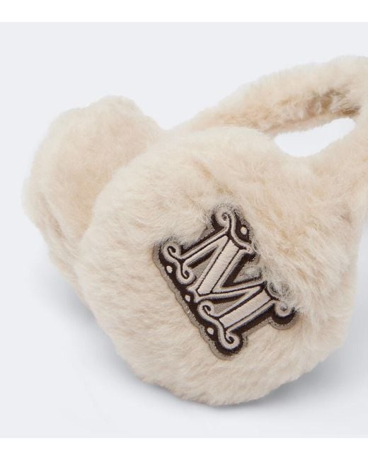 Max Mara White Alpaca, Wool, And Silk Teddy Earmuffs
