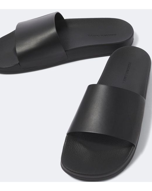 Frescobol Carioca Black Humberto Leather Slides for men