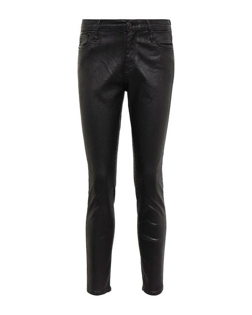 AG Jeans Black Farrah High-rise Skinny Pants