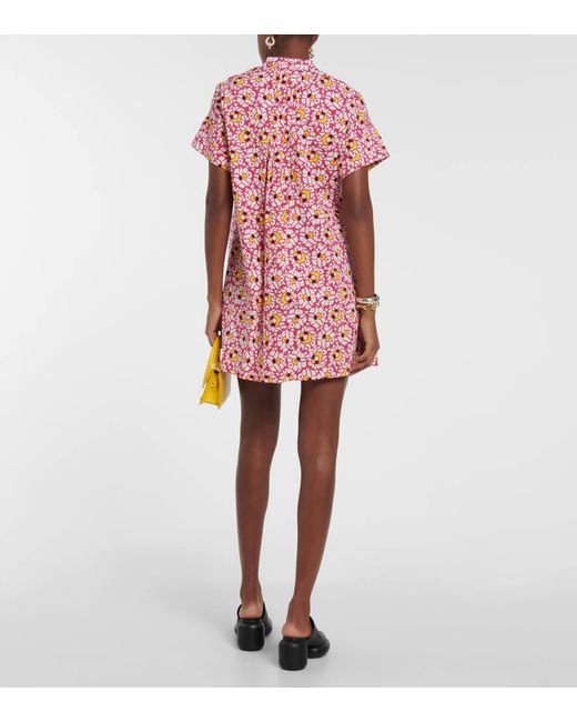 Diane von Furstenberg Red Bedrucktes Minikleid Fiona Aus Baumwolle